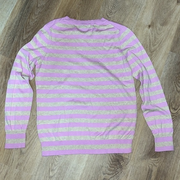 Beautiful Banana Republic Purple and Grey Rayon Blend Scallop Neck Sweater Small - Picture 3 of 4